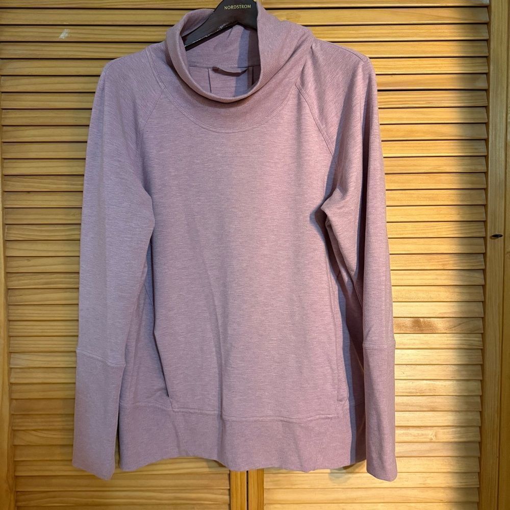 Lululemon Athletica light pink Cowl Neck Sweater size 10